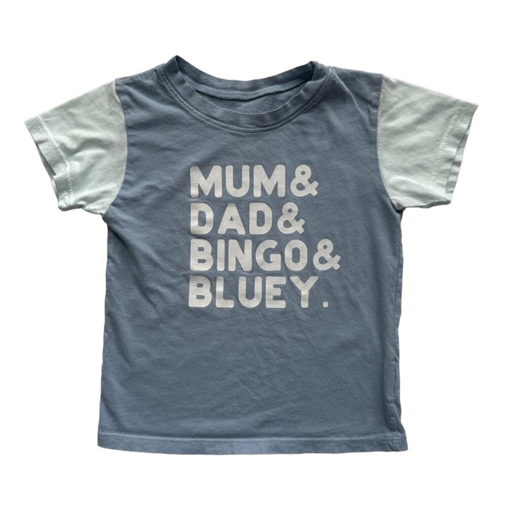 HSA June + Grey Bluey Tee Size 2
